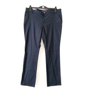 French Toast SK9490 E Womens Navy Blue Twill Stretch Straight Leg Pants Size 16